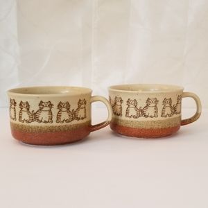 Vintage Otagiri Soup Pottery Handled Bowls